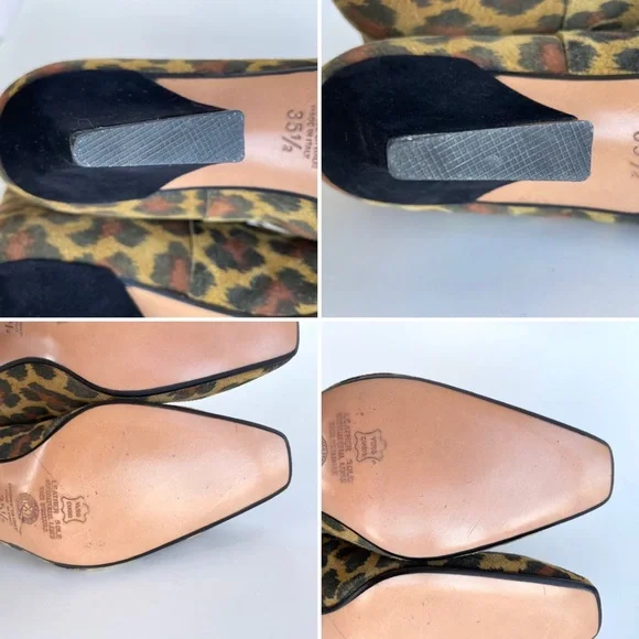 Vintage Leopard Print Suede Lace Up Ankle Booties - Picture 15 of 16